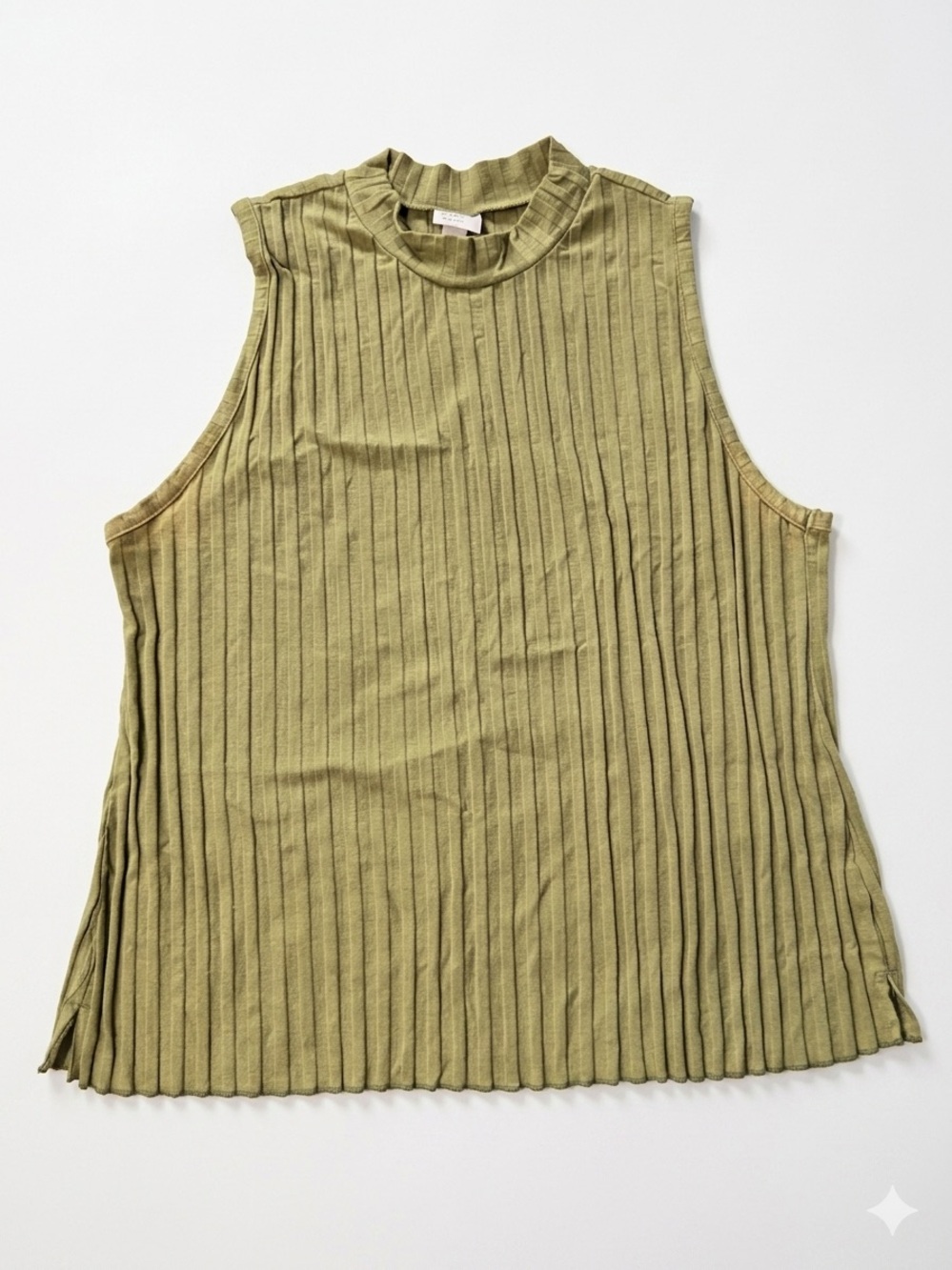 a new day Olive Ribbed Mock Neck Tank